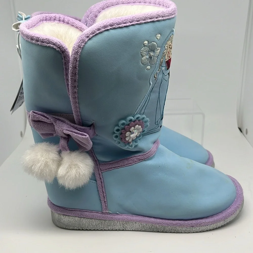 Disney Store Frozen‎ Anna & Elsa Winter Boots Faux Leather & Fur Lining Size 13